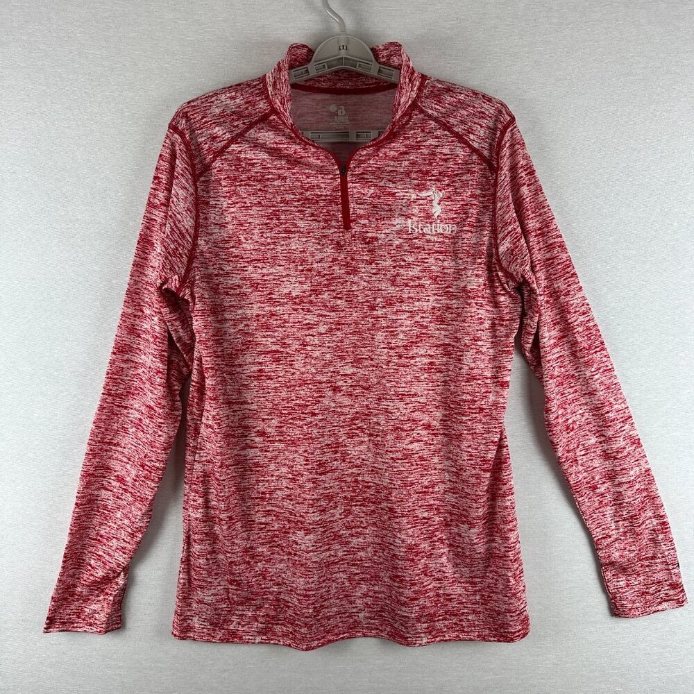 BADGER SPORT WOMEN'S 1/4 ZIP LIGHTWEIGHT PULLOVER IN HEATHERED RED COLOR SIZE XL